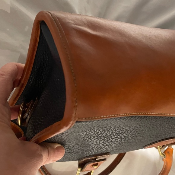 Dooney & Bourke Navy Blue and Brown Leather Hand Bag - Picture 7 of 13